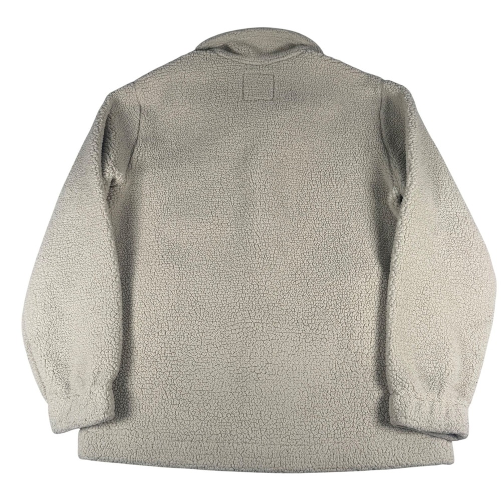 Hollister Sherpa Fleece Teddy Shacket Ivory Button Front Men M Preppy Y2K School - Picture 3 of 7